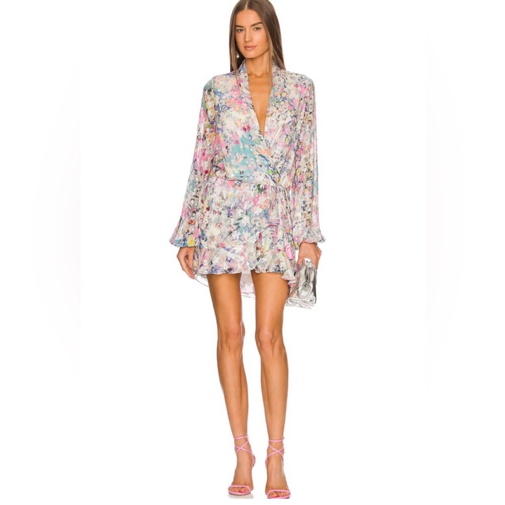 Rococo Sand Mini Wrap Multicolor High Low Dress